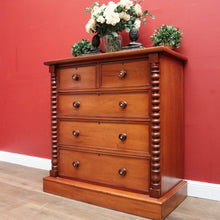 Load image into Gallery viewer, x SOLD Antique Australian Cedar Chest of Drawers, Full Cedar, Mother of Pearl to the Handles. B11907
