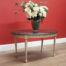 Load image into Gallery viewer, An Oval Vintage French Hand-painted Oval Coffee Table with Black Marble Top. B11704
