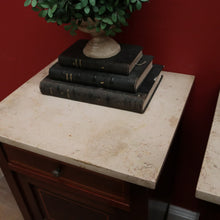 Load image into Gallery viewer, x SOLD Pair of Antique French Mahogany Bedside Cabinets or Lamp Tables with Marble Tops B11574