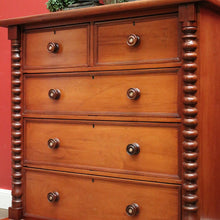 Load image into Gallery viewer, x SOLD Antique Australian Cedar Chest of Drawers, Full Cedar, Mother of Pearl to the Handles. B11907