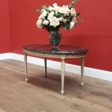 Load image into Gallery viewer, x SOLD An Oval Vintage French Hand-painted Oval Coffee Table with Black Marble Top. B11704