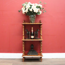 Load image into Gallery viewer, Antique English Walnut What Not, Three Tier Plant Stand or Display Shelf. B11937