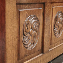 Load image into Gallery viewer, x SOLD Antique French Blanket Box, Oak Coffer or Coffee Table with Carved Detail. B11626