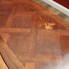Load image into Gallery viewer, x SOLD Antique French Oak Two leaf extension Dining or Kitchen Table with Parquetry Top. B11812