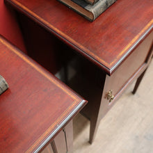 Load image into Gallery viewer, x SOLD Antique French Mahogany Bedside Cabinets or Side Table, Lamp or Hall Cupboards. B11895