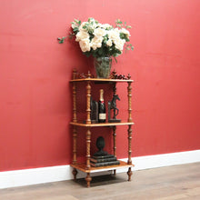 Load image into Gallery viewer, Antique English Walnut What Not, Three Tier Plant Stand or Display Shelf. B11937
