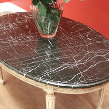Load image into Gallery viewer, x SOLD An Oval Vintage French Hand-painted Oval Coffee Table with Black Marble Top. B11704