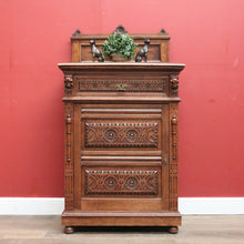 Load image into Gallery viewer, x SOLD Antique French Hall Cabinet or Drinks Cabinet, Cocktail Cupboard. Drawer and key. 11482