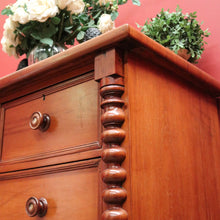 Load image into Gallery viewer, x SOLD Antique Australian Cedar Chest of Drawers, Full Cedar, Mother of Pearl to the Handles. B11907