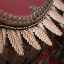 Load image into Gallery viewer, x SOLD A Mid-Century Gilt-coloured Metal and Mirror Sunburst-style Wall Mirror, Leaf Pattern. B11682