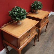 Load image into Gallery viewer, x SOLD A Pair of Antique French Lamp Side Tables or 2 Drawer Bedside Tables. B11804
