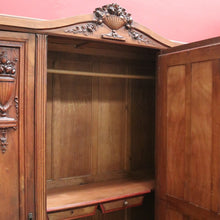 Load image into Gallery viewer, x SOLD Antique French Walnut and Mirror Armoire Wardrobe with Carved Floral detail. B11535