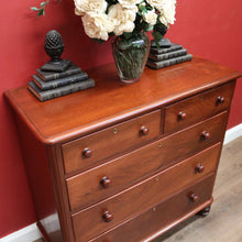 Load image into Gallery viewer, x SOLD Antique Australian Cedar Chest of Five Graduating Drawers, Hall or Entry Chest, Full Cedar. B11556