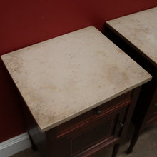 Load image into Gallery viewer, x SOLD Pair of Antique French Mahogany Bedside Cabinets or Lamp Tables with Marble Tops B11574