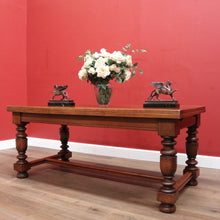 Load image into Gallery viewer, x SOLD Antique French Dining Table with Two Extension Leaves and Stretcher Base. B11818