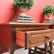 Load image into Gallery viewer, x SOLD Pair of Vintage French Lamp Tables or Bedside Table, with Single drawer, turned legs and reeding. B11842