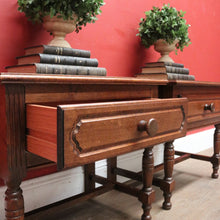 Load image into Gallery viewer, x SOLD Pair of Vintage French Lamp Tables or Bedside Table, with Single drawer, turned legs and reeding. B11842