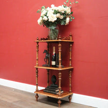 Load image into Gallery viewer, Antique English Walnut What Not, Three Tier Plant Stand or Display Shelf. B11937