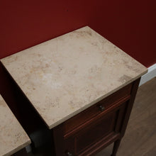 Load image into Gallery viewer, x SOLD Pair of Antique French Mahogany Bedside Cabinets or Lamp Tables with Marble Tops B11574