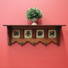Load image into Gallery viewer, x SOLD Antique French Coat Rack, French Oak and Tile Hat, Coat Rack with Iron Hooks. B11394