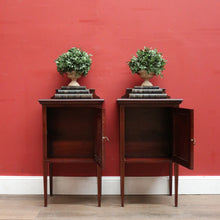 Load image into Gallery viewer, x SOLD Antique French Mahogany Bedside Cabinets or Side Table, Lamp or Hall Cupboards. B11895