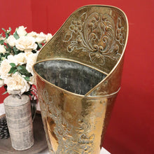 Load image into Gallery viewer, x SOLD Vintage French Brass Umbrella Holder or Kindling, Firewood Holder B11437