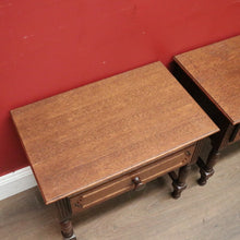 Load image into Gallery viewer, x SOLD Pair of Vintage French Lamp Tables or Bedside Table, with Single drawer, turned legs and reeding. B11842