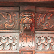 Load image into Gallery viewer, x SOLD Antique French Oak Coat Rack, Seven Hook, Carved Lion's Head Coat Rack. B11327