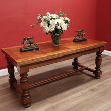 Load image into Gallery viewer, x SOLD Antique French Dining Table with Two Extension Leaves and Stretcher Base. B11818