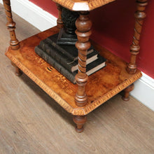Load image into Gallery viewer, Antique English Walnut What Not, Three Tier Plant Stand or Display Shelf. B11937