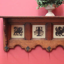 Load image into Gallery viewer, x SOLD Antique French Coat Rack, French Oak and Tile Hat, Coat Rack with Iron Hooks. B11394