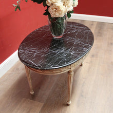 Load image into Gallery viewer, x SOLD An Oval Vintage French Hand-painted Oval Coffee Table with Black Marble Top. B11704