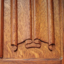 Load image into Gallery viewer, x SOLD French Oak and Brass Coat Rack with Brass Hooks and Linen Fold Patten. B11884