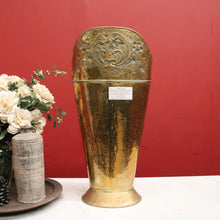 Load image into Gallery viewer, x SOLD Vintage French Brass Umbrella Holder or Kindling, Firewood Holder B11437