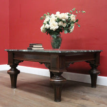 Load image into Gallery viewer, x SOLD Antique French Coffee Table, Oak and Green Mable Top Lamp Table or Coffee Table. B11823