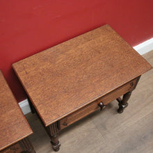 Load image into Gallery viewer, x SOLD Pair of Vintage French Lamp Tables or Bedside Table, with Single drawer, turned legs and reeding. B11842