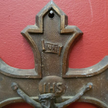 Load image into Gallery viewer, x SOLD Antique Brass Crucifix, Cross, Jesus on the Cross, Home Worship or Devotion. B11614