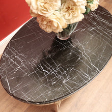 Load image into Gallery viewer, x SOLD An Oval Vintage French Hand-painted Oval Coffee Table with Black Marble Top. B11704