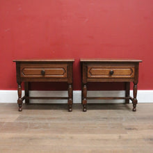 Load image into Gallery viewer, x SOLD Pair of Vintage French Lamp Tables or Bedside Table, with Single drawer, turned legs and reeding. B11842