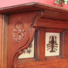 Load image into Gallery viewer, x SOLD Antique French Coat Rack, French Oak and Tile Hat, Coat Rack with Iron Hooks. B11394