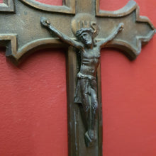 Load image into Gallery viewer, Antique Brass Crucifix, Cross, Jesus on the Cross, Home Worship or Devotion. B11614
