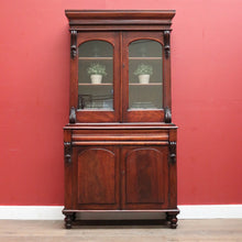 Load image into Gallery viewer, x SOLD Antique Australian Cedar Two-Height Bookcase or China Cabinet with Shield Doors. B11777