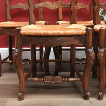 Load image into Gallery viewer, x SOLD Set of 4 Antique French Walnut and Rush Seat Dining or Kitchen Chairs. B11813