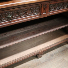 Load image into Gallery viewer, x SOLD Antique French Oak 2 Door 2 drawer Sideboard or Hall Cabinet Buffet, Linen Fold Carvings B11702