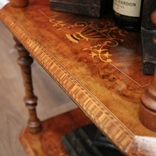Load image into Gallery viewer, Antique English Walnut What Not, Three Tier Plant Stand or Display Shelf. B11937