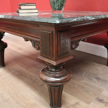 Load image into Gallery viewer, x SOLD Antique French Coffee Table, Oak and Green Mable Top Lamp Table or Coffee Table. B11823