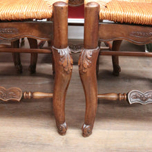 Load image into Gallery viewer, x SOLD Set of 4 Antique French Walnut and Rush Seat Dining or Kitchen Chairs. B11813