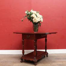 Load image into Gallery viewer, Vintage Australian Cedar Drop Leaf Drinks Trolley Side Table with End Drawers. B13143