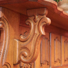 Load image into Gallery viewer, x SOLD French Oak and Brass Coat Rack with Brass Hooks and Linen Fold Patten. B11884