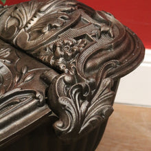Load image into Gallery viewer, x SOLD Antique French Cast Iron Coal Scuttle, Kindling Box, Greenman Detail. B11528